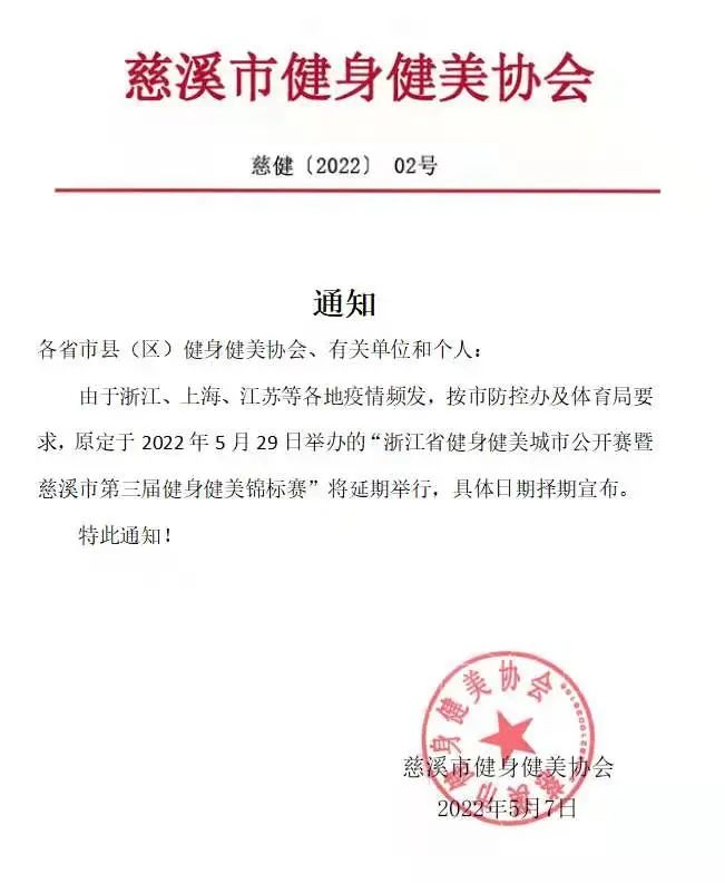 注意,这4场健美赛事宣布延期! 注意,这4场健美赛事宣布延期!